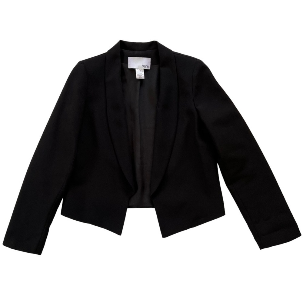Black cropped tuxedo blazer